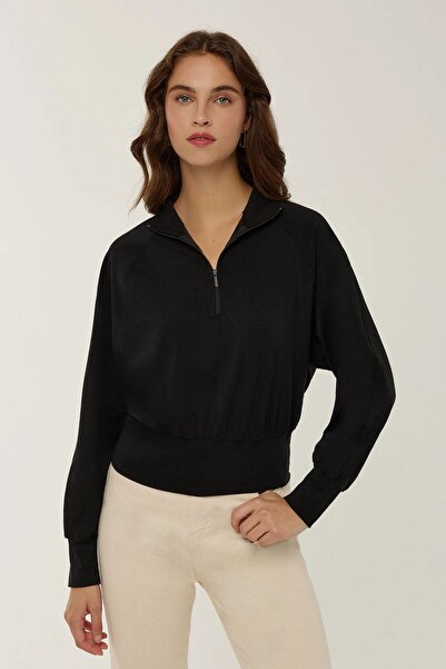 Hiccup Top sport cu croială relaxată și guler cu fermoar