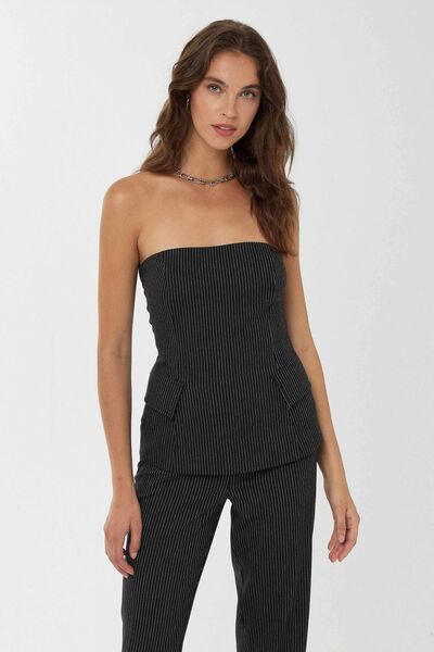 Hiccup Striped strapless top