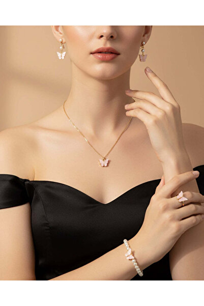 REDTAG Girls Gold Embellished Accessory Set (4 Piece)