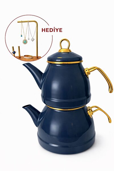 Bee's Knees Emaye Teapot Dark Blue Vintage