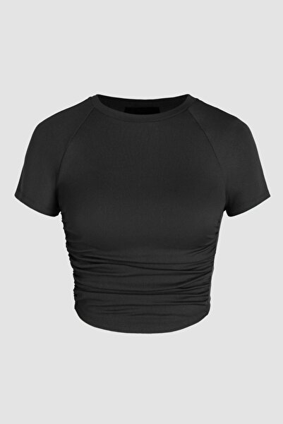 Hiccup Top scurt cu detalii încrețite