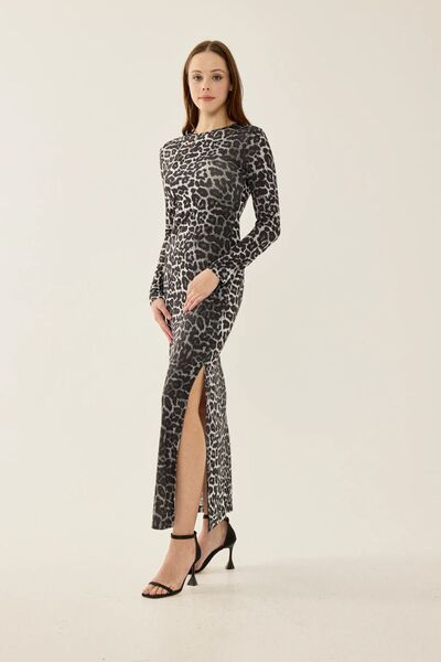 Hiccup Leopard Printed maxi dress with Slit
