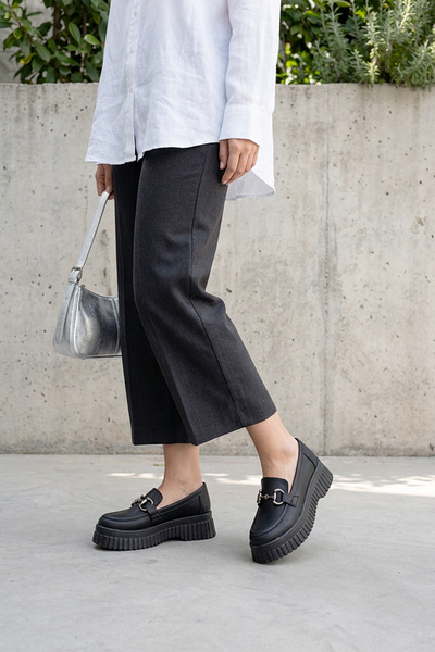 FEMME Γυναικεία Loafer Μοκασίνια Casual με λεπτομέρεια με αγκράφα καθημερινά ...