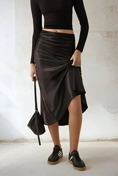 Hiccup High-waisted satin midi skirt