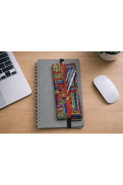 SYAZE حامل أقلام دفتر ملاحظات مرن بطباعة رقمية ملونة