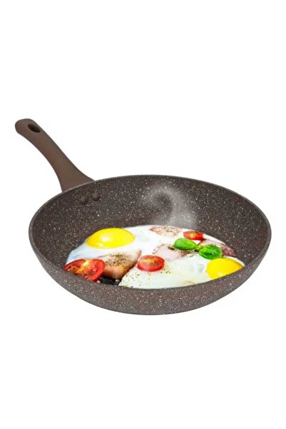 RUOQI Rocky Granite Frying Pan, 30 cm - Brown