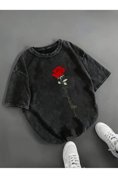 Le Savu تي شيرت دراكولا مطبوع مطبوع قابل للغسل للجنسين قصة فضفاضة تي شيرت عتيق