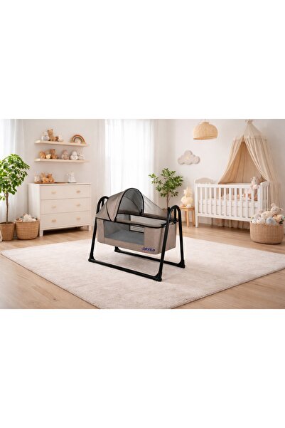 Joyko Baby Keten Fileli Anne Yanı Sallanır Portatif Sepet Beşik