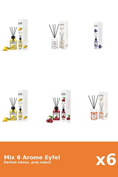 Eyfel Set 6 Mix Eyfel: 1x Acacia, 2x Ananas, 1x Bumbac, 1x Cirese, 1x Zambile