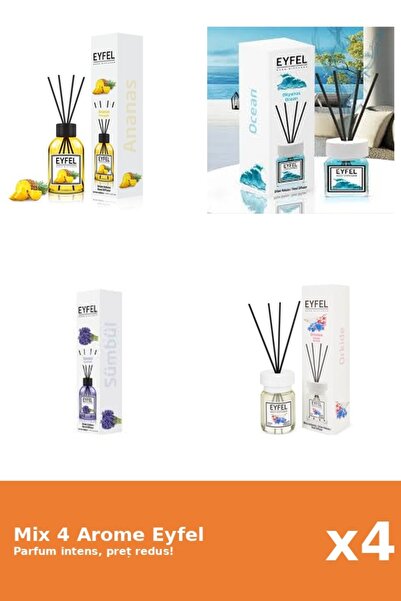 Eyfel Set 4 Mix Eyfel: 1x Ananas, 1x Ocean, 1x Orhidee, 1x Zambile