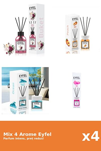 Eyfel Set 4 Mix Eyfel: 1x Bouquet, 1x Bubble Gum, 1x Ocean, 1x Piersica