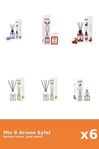 Eyfel Set 6 Mix Eyfel: 1x Cirese, 2x Iasomie, 1x Lacramioare, 1x Lavanda, 1x ...