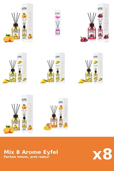 Eyfel Set 8 Mix Eyfel: 3x Ananas, 1x Bubble Gum, 1x Fructe De Padure, 1x Mang...