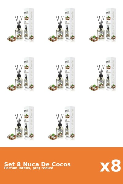 Eyfel Set 8 Odorizant Nuca De Cocos, 120 ml