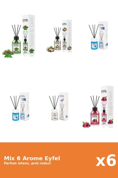 Eyfel Set 6 Mix Eyfel: 2x Cool Water, 1x Fructe De Padure, 1x Nuca De Cocos, ...