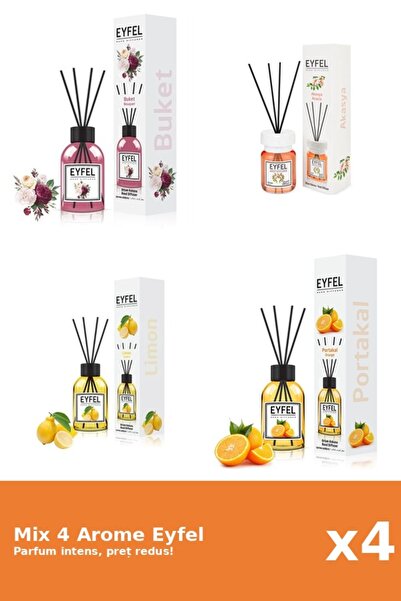 Eyfel Set 4 Mix Eyfel: 1x Acacia, 1x Bouquet, 1x Lamaie, 1x Portocala
