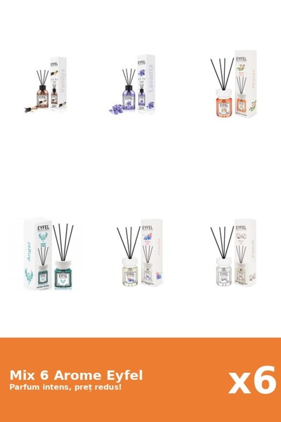 Eyfel Set 6 Mix Eyfel: 1x Acacia, 1x Angel, 1x Bumbac, 1x Lavanda, 1x Orhidee...