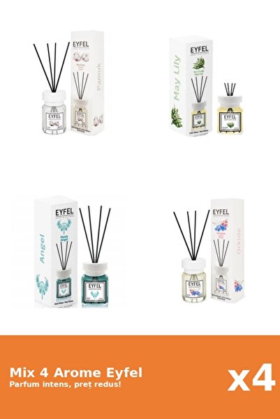 Eyfel Set 4 Mix Eyfel: 1x Angel, 1x Bumbac, 1x Lacramioare, 1x Orhidee
