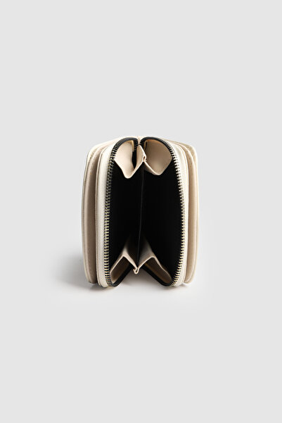 La La'Graccio Paris محفظة نسائية من الجلد الناعم من لا جراكو باريس، لون كريمي