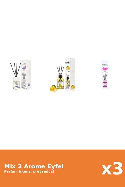 Eyfel Set 3 Mix Eyfel: 1x Bubble Gum, 1x Lamaie, 1x Orhidee