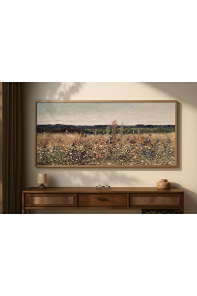 woodhomeworks Tek Parça Gerçek Ahşap Yatay Panorama Çerçeveli Tablo vintage ç...