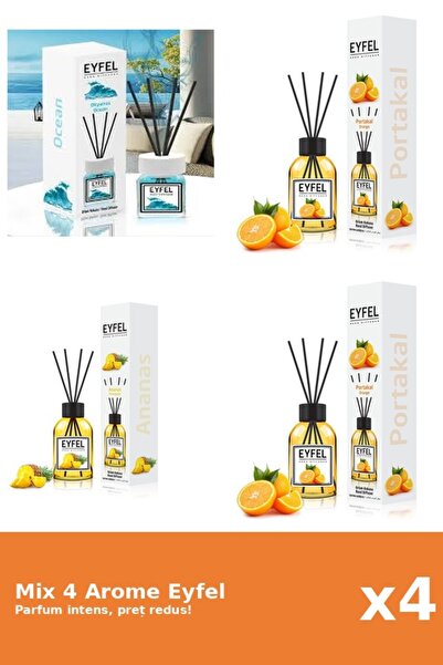 Eyfel Set 4 Mix Eyfel: 1x Ananas, 1x Ocean, 2x Portocala