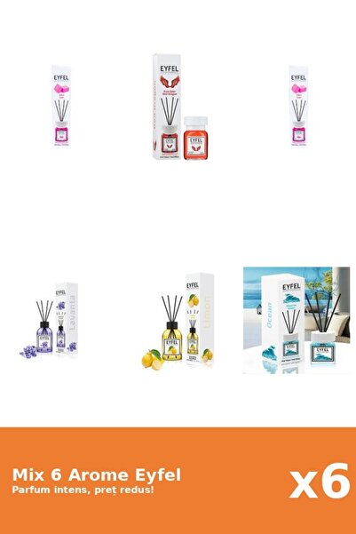 Eyfel Set 6 Mix Eyfel: 2x Bubble Gum, 1x Lamaie, 1x Lavanda, 1x Ocean, 1x Red...