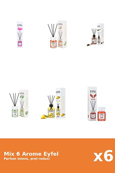 Eyfel Set 6 Mix Eyfel: 1x Acacia, 1x Ananas, 1x Bubble Gum, 1x Iasomie, 1x Re...