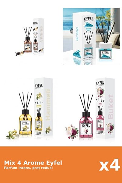 Eyfel Set 4 Mix Eyfel: 1x Bouquet, 1x Mana Maicii Domnului, 1x Ocean, 1x Vanilie