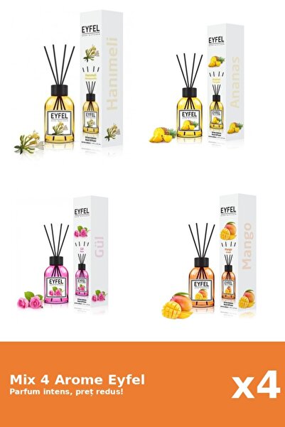 Eyfel Set 4 Mix Eyfel: 1x Ananas, 1x Mana Maicii Domnului, 1x Mango, 1x Trand...