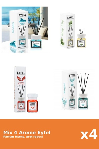 Eyfel Set 4 Mix Eyfel: 1x Angel, 1x Lacramioare, 1x Ocean, 1x Red Dragon