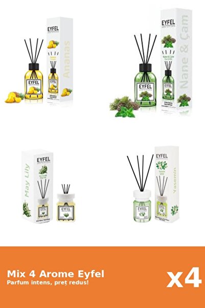 Eyfel Set 4 Mix Eyfel: 1x Ananas, 1x Iasomie, 1x Lacramioare, 1x Pin Si Menta