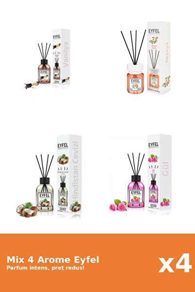 Eyfel Set 4 Mix Eyfel: 1x Acacia, 1x Nuca De Cocos, 1x Trandafir, 1x Vanilie