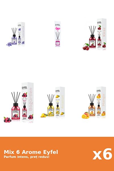 Eyfel Set 6 Mix Eyfel: 1x Ananas, 1x Bubble Gum, 1x Cirese, 1x Fructe De Padu...