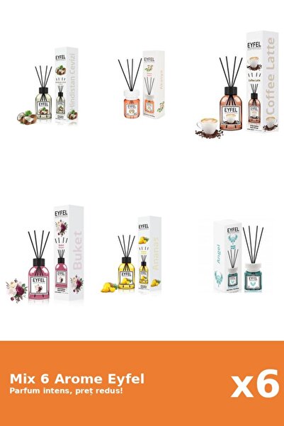 Eyfel Set 6 Mix Eyfel: 1x Acacia, 1x Ananas, 1x Angel, 1x Bouquet, 1x Cafea, ...