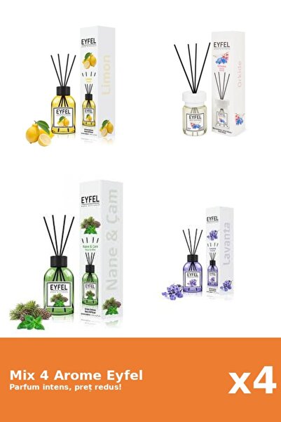 Eyfel Set 4 Mix Eyfel: 1x Lamaie, 1x Lavanda, 1x Orhidee, 1x Pin Si Menta