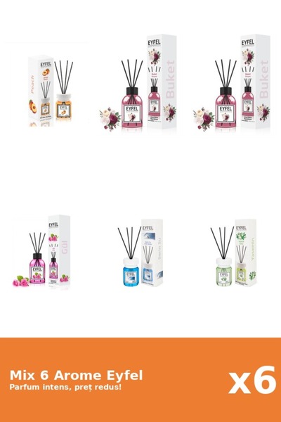 Eyfel Set 6 Mix Eyfel: 2x Bouquet, 1x Cool Water, 1x Iasomie, 1x Piersica, 1x...