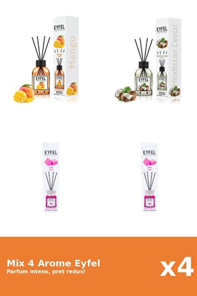 Eyfel Set 4 Mix Eyfel: 2x Bubble Gum, 1x Mango, 1x Nuca De Cocos