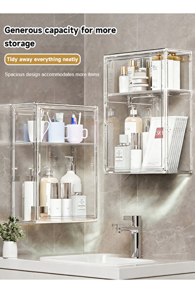 Generic Dust-proof cosmetic storage box, transparent skincare storage rack, l...