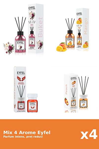 Eyfel Set 4 Mix Eyfel: 1x Bouquet, 1x Mango, 1x Piersica, 1x Red Dragon