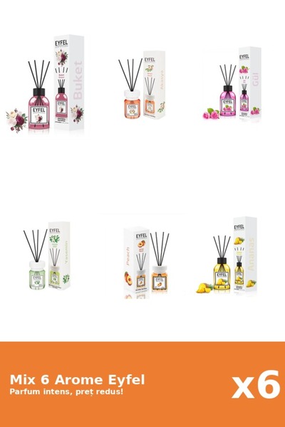 Eyfel Set 6 Mix Eyfel: 1x Acacia, 1x Ananas, 1x Bouquet, 1x Iasomie, 1x Piers...