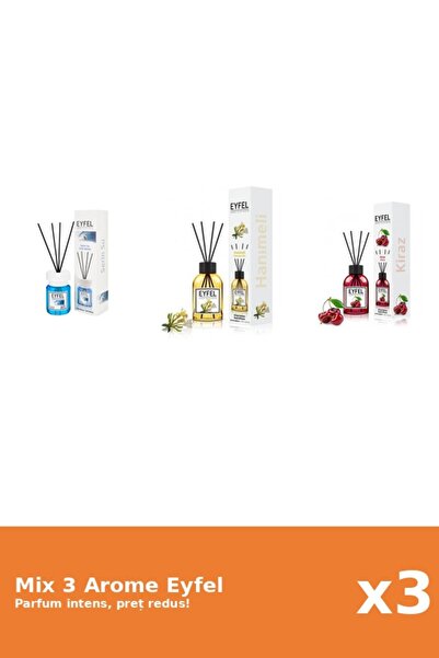 Eyfel Set 3 Mix Eyfel: 1x Cirese, 1x Cool Water, 1x Mana Maicii Domnului