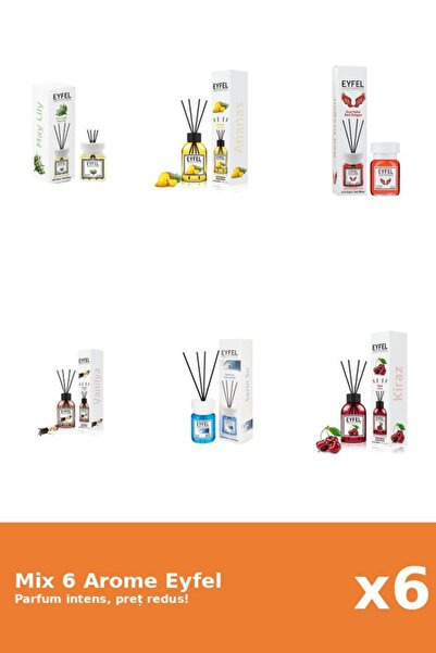 Eyfel Set 6 Mix Eyfel: 1x Ananas, 1x Cirese, 1x Cool Water, 1x Lacramioare, 1...