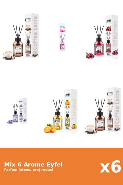 Eyfel Set 6 Mix Eyfel: 1x Bubble Gum, 2x Cafea, 1x Fructe De Padure, 1x Lavan...