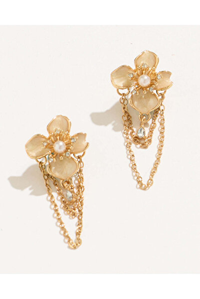 REDTAG أقراط نسائية مزينة بالذهب