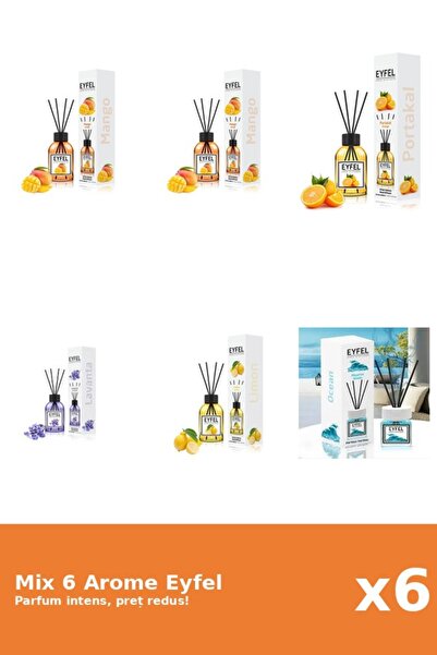 Eyfel Set 6 Mix Eyfel: 1x Lamaie, 1x Lavanda, 2x Mango, 1x Ocean, 1x Portocala