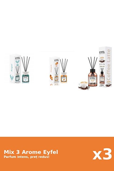 Eyfel Set 3 Mix Eyfel: 1x Angel, 1x Cafea, 1x Piersica