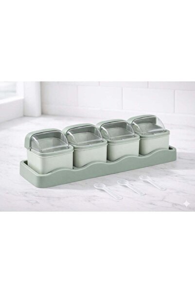 Roomlyne jar set with a neat base and transparent lid – 4 pieces