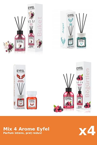 Eyfel Set 4 Mix Eyfel: 1x Angel, 1x Bouquet, 1x Fructe De Padure, 1x Red Dragon