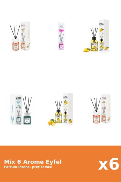 Eyfel Set 6 Mix Eyfel: 2x Acacia, 1x Ananas, 1x Angel, 1x Bubble Gum, 1x Lamaie